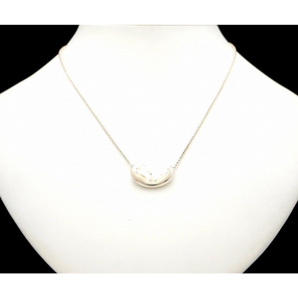 TIFFANY Co Elsa Peretti Bean Pendant Necklace Sterling Silver